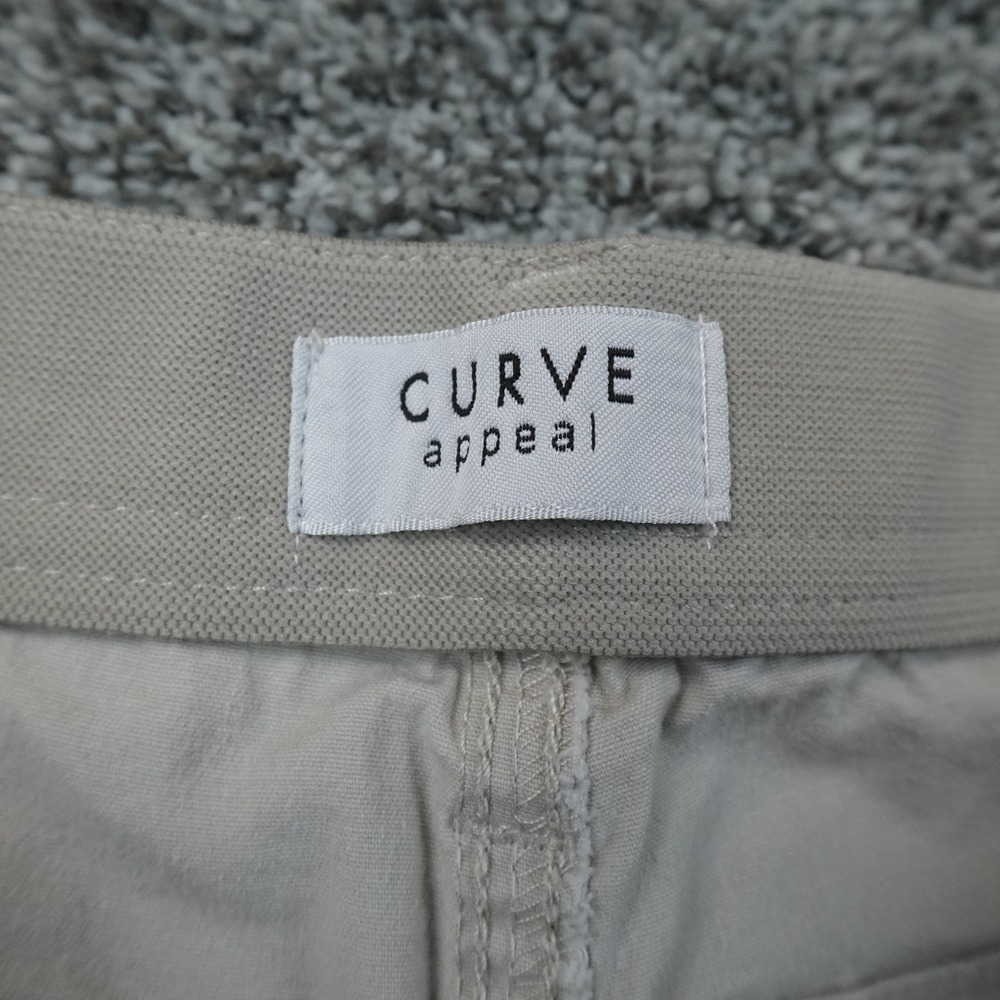 Curve Appeal Pants Womens 10 Beige Tan Chino Trouser High Rise Skinny Stretch - Picture 6 of 11
